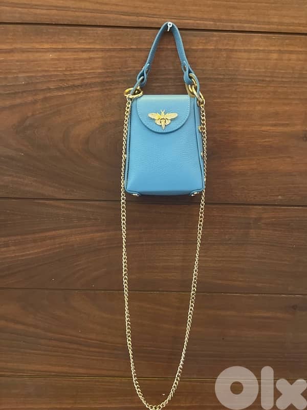 Real Italian leather small clutch 0