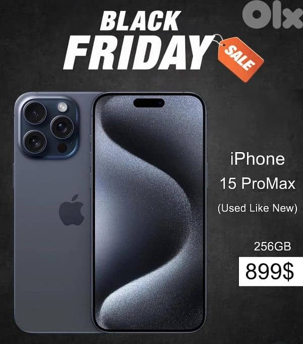 BLACK FRIDAY IPHONE 15 PRO MAX (256GB) SUPER CLEAN USED LIKE NEW 0