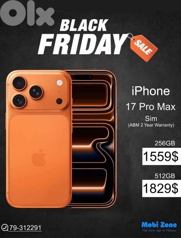 BLACK FRIDAY LIMITED QUANTITY 17 PRO MAX (SIM ABM 2 years warranty) 0