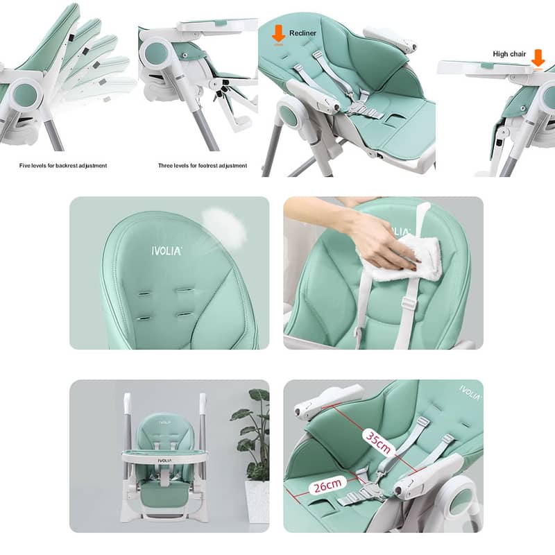 Folding High Chair For Babies And Toddlers - كرسي طعام قابل للطي 2