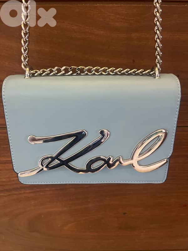 Karl Lagerfeld light blue bag 1