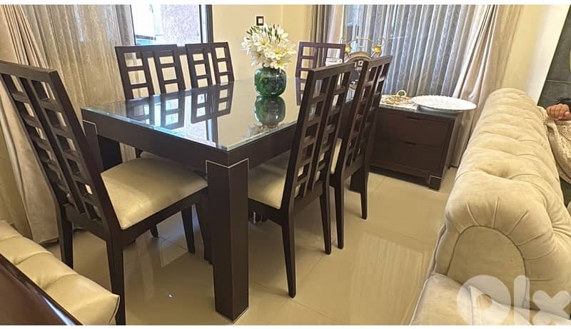 طاولة. سفرة ٦ كراسي مع كونسول خشب زين 1