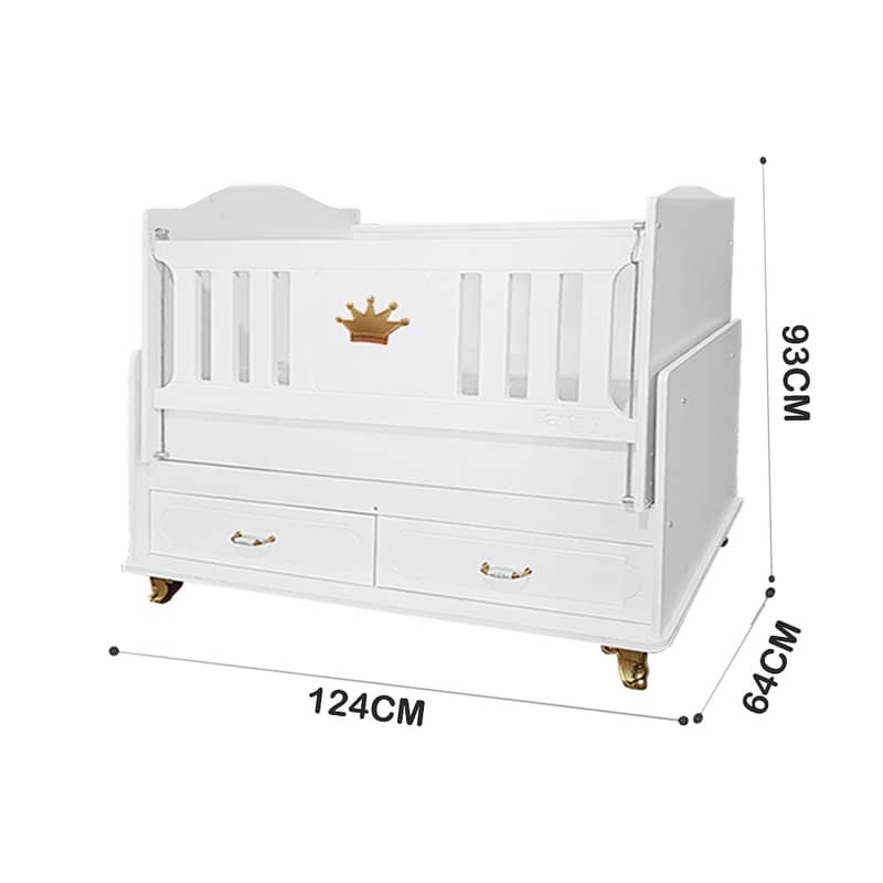 Wooden Baby Bed With Closet Treasury And Dresser - سرير أطفال خشبي 2