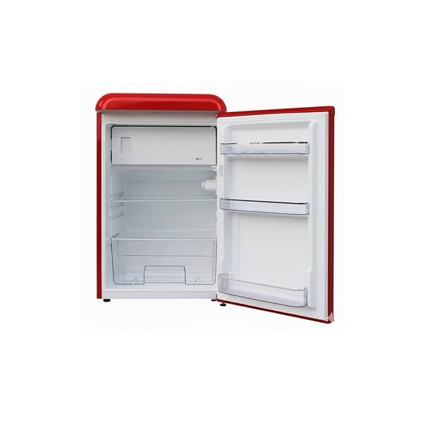 Campomatic Vintage Retro Design Refrigerator Red/Black + Free Gifts 5