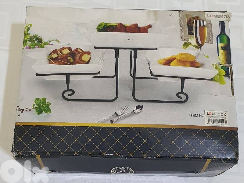 kitchen set with stand ashrafiye 15$ 03723895 صحون ضيافة أبيض مع ستاند 8