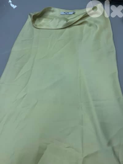 NA-KD yellow satin skirt
