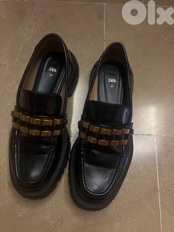 Zara black loafers 0