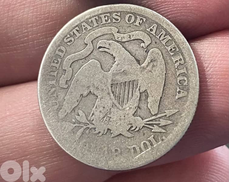 عملة فضة ربع دولار أمريكي سنة ١٨٧٦ seated liberty 1