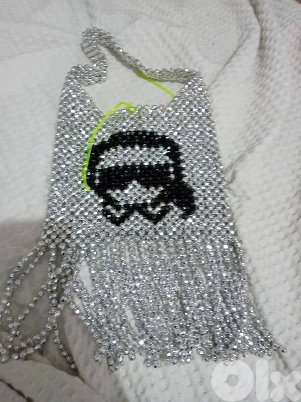 Karl Lagerfeld handnbroided  crystal bag 0