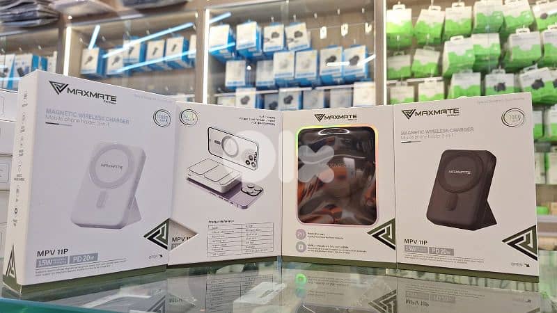 MAXMATE MAGNETIC WIRELESS CHARGER MOBILE PHONE HOLDER 3-IN-1 0