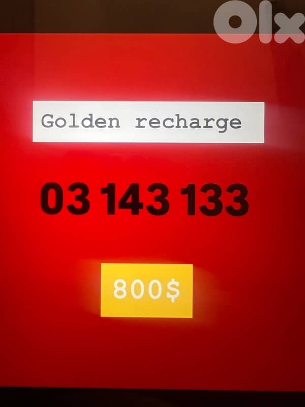 golden number recharge 03 143 133 “ Hot price” 0
