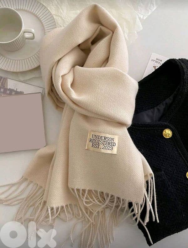 New Woman Cashmere Winter Scarf - Available colors White, Pink, Camel 0