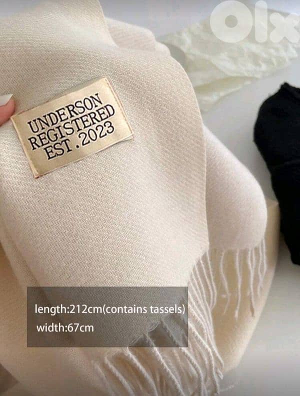 New Woman Cashmere Winter Scarf - Available colors White, Pink, Camel 2