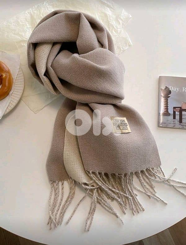 New Woman Cashmere Winter Scarf - Available colors White, Pink, Camel 5
