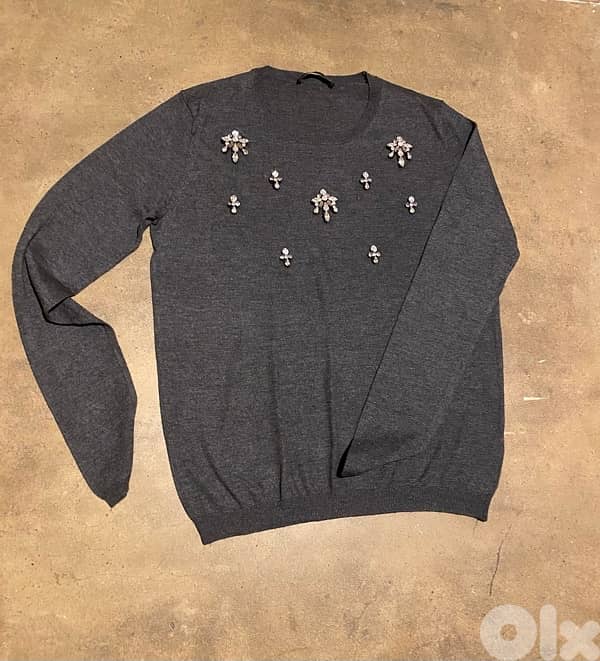 Top, grey with strass 0