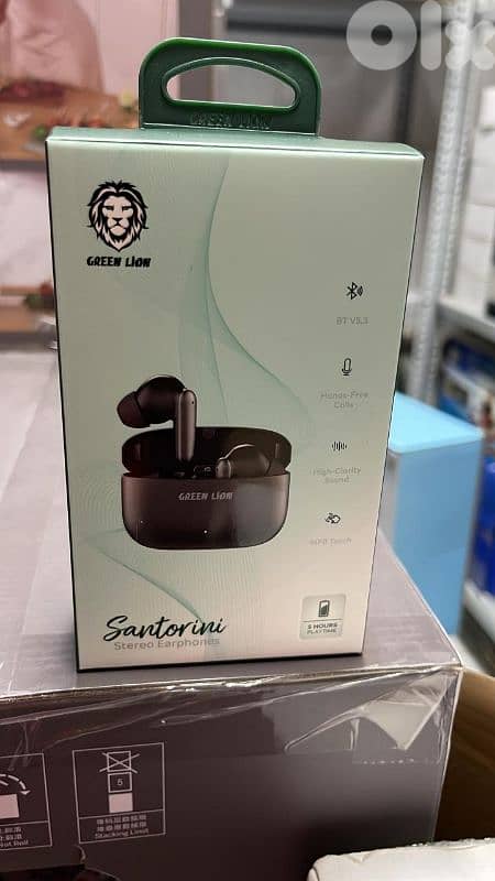 Green lion santorini stereo earphones black 0
