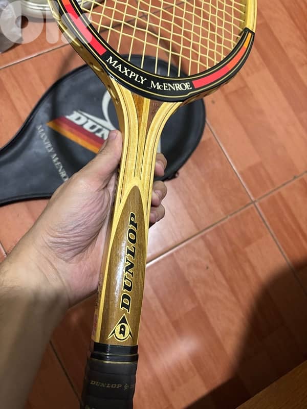 Vintage DUNLOP Maxply McEnroe wooden racquet tennis 2