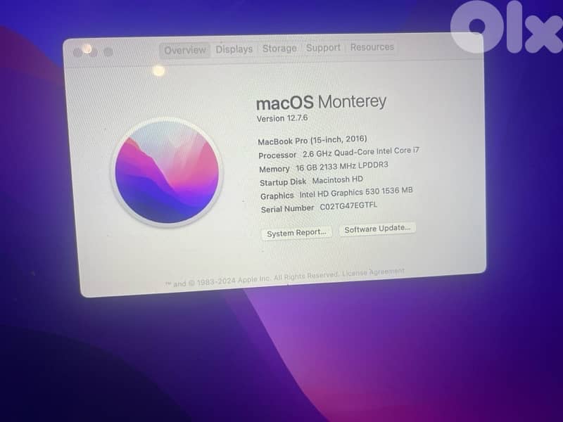 MacBook Pro 16 inch 2016 I7 2