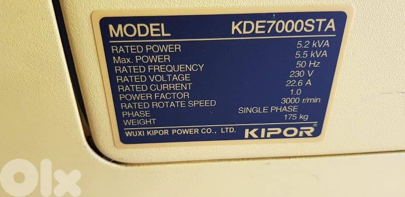 kipor generator 1