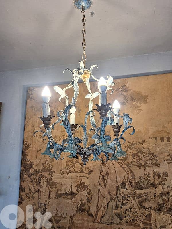 antique french leaf chandelier 0
