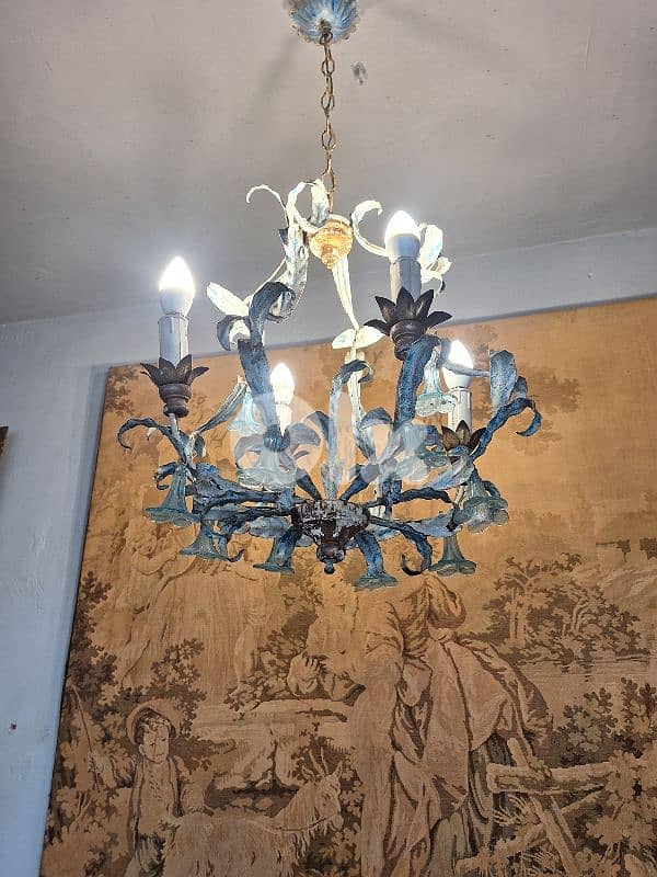 antique french leaf chandelier 1