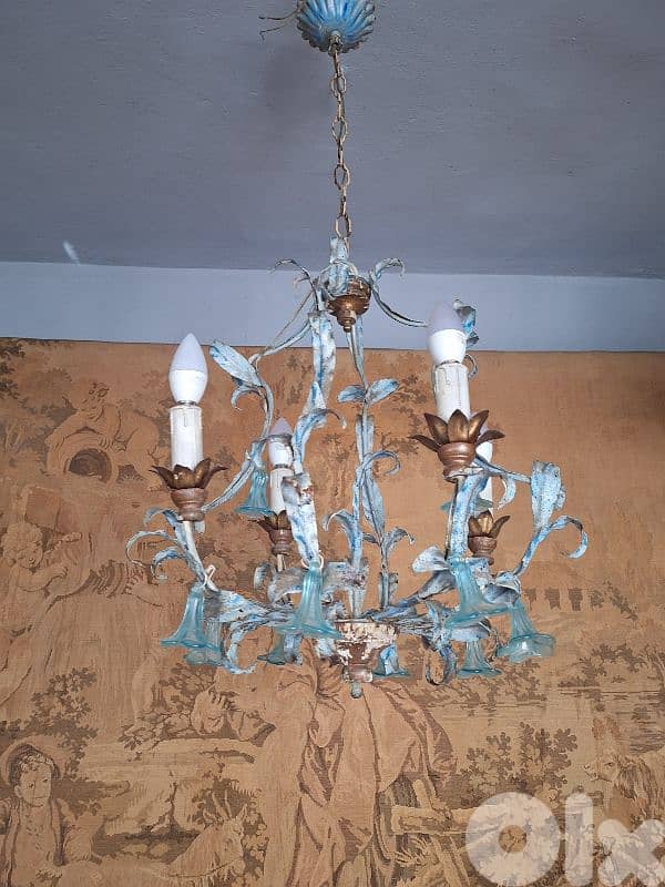 antique french leaf chandelier 2