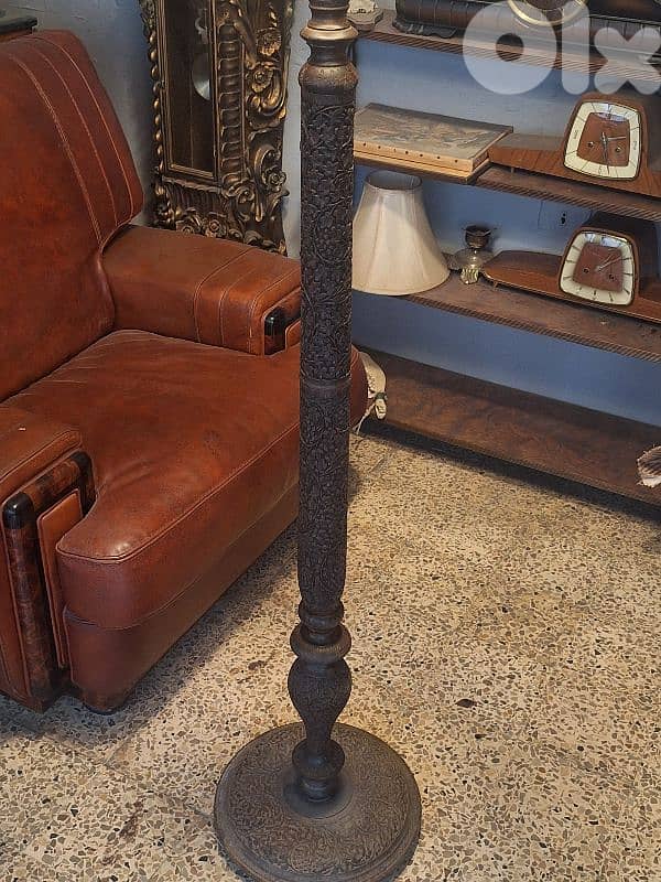 antique massif wood handmade floor lamp 3