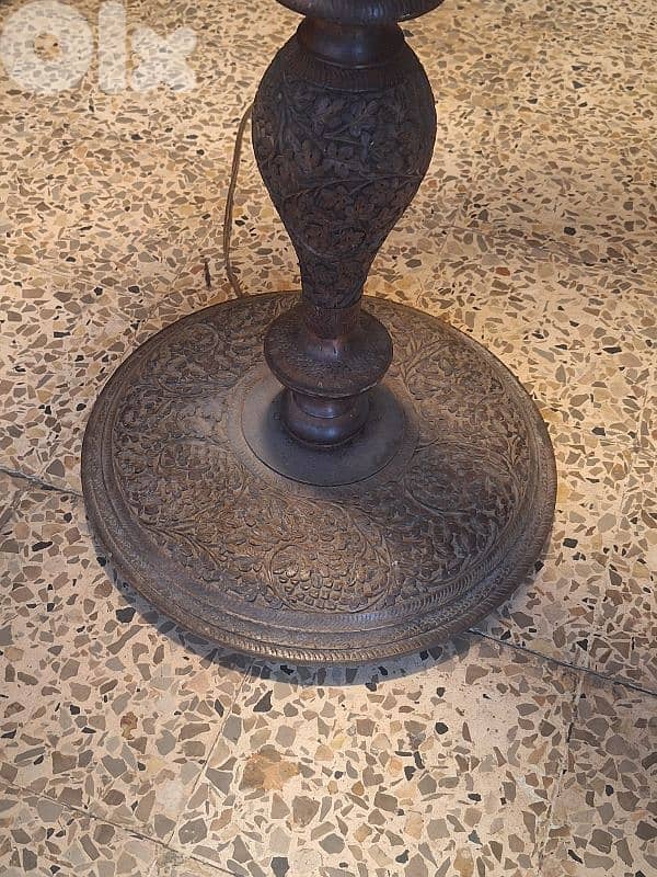 antique massif wood handmade floor lamp 4