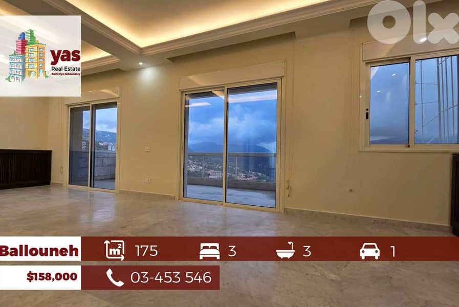 Ballouneh 175m2 | Classy Area | Excellent Condition | Flat | TO 0