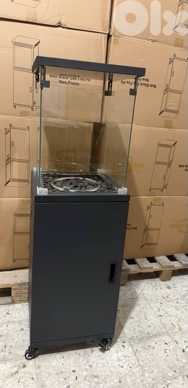 glass indoor/outdoor gas patio heater 138x42cm 0