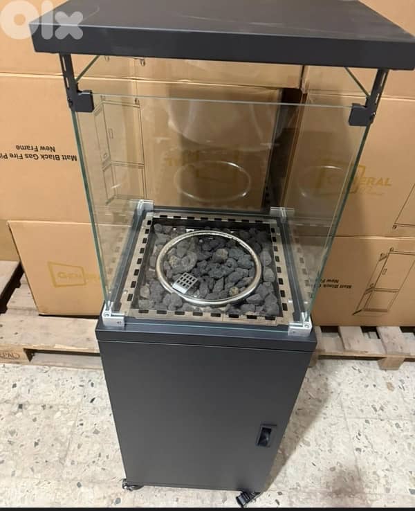 glass indoor/outdoor gas patio heater 138x42cm 1