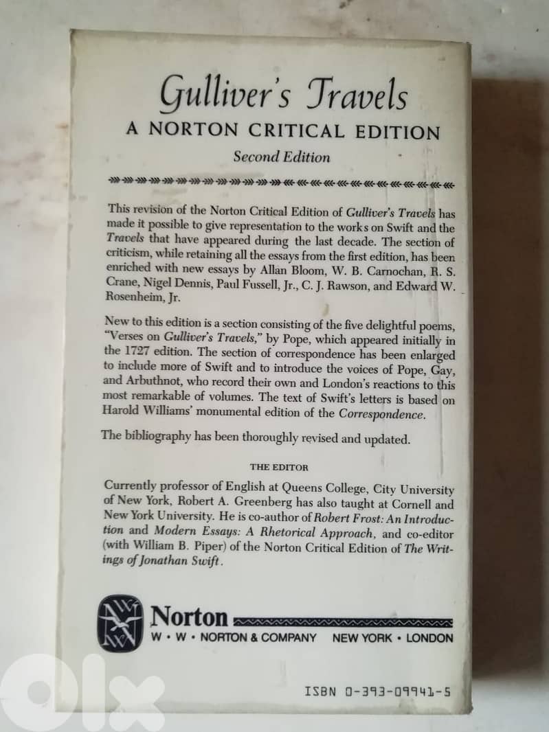 Gulliver's Travels (A Norton Critical Edition) by Jonathan Swift 1970 2