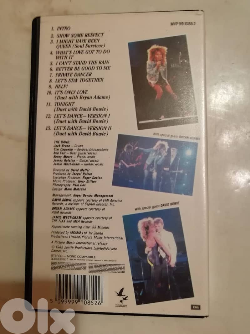 Tina Turner Live Private Dancer Tour David Bowie Bryan Adams VHS Conce 2