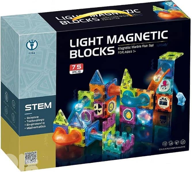 light magnetic tiles marble run set 2