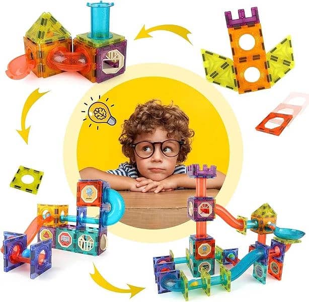 light magnetic tiles marble run set 5