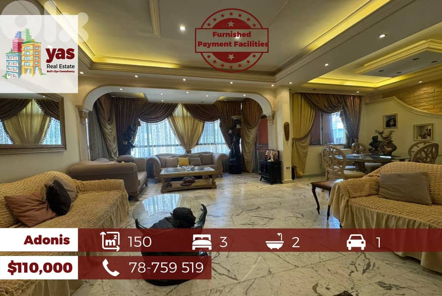 Adonis 150m2 | Furnished | Payment Facilities | Calm Area |  EL/TO 0