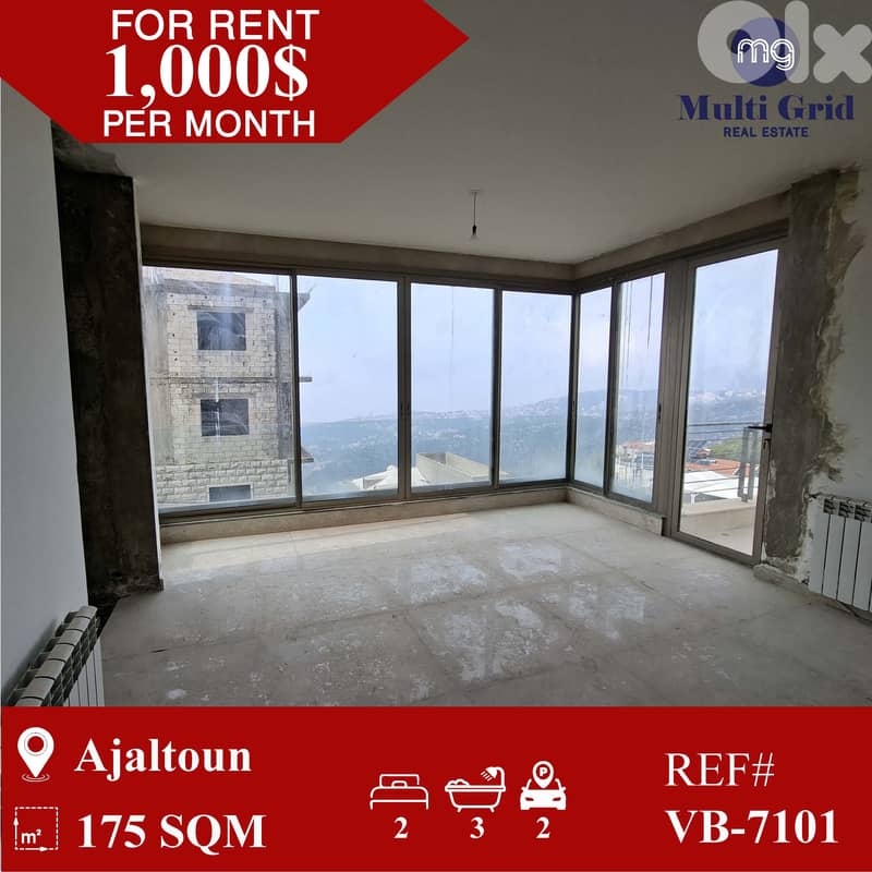 VB-7101 / Apartment for Rent in Ajaltoun , شقة للايجار في عجلتون 0