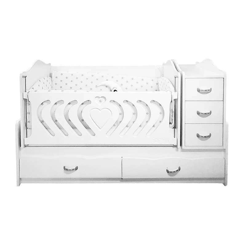 Wooden Baby Bed With Dresser - سرير أطفال خشبي مع أدراج 4