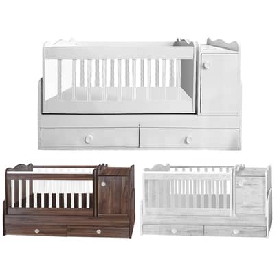 Wooden Baby Bed With Dresser - سرير أطفال خشبي مع أدراج
