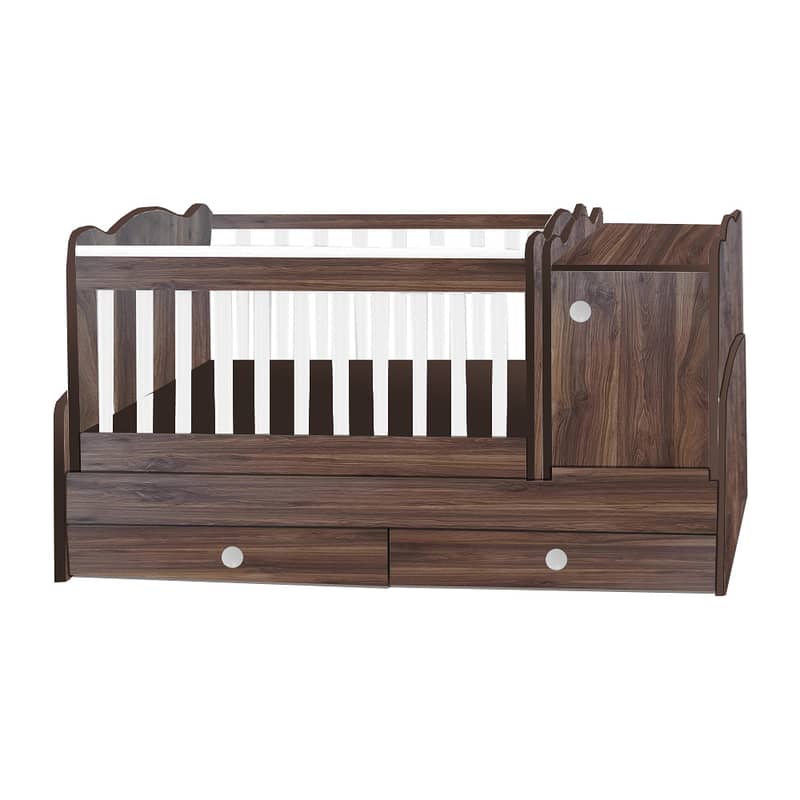 Wooden Baby Bed With Dresser - سرير أطفال خشبي مع أدراج 1