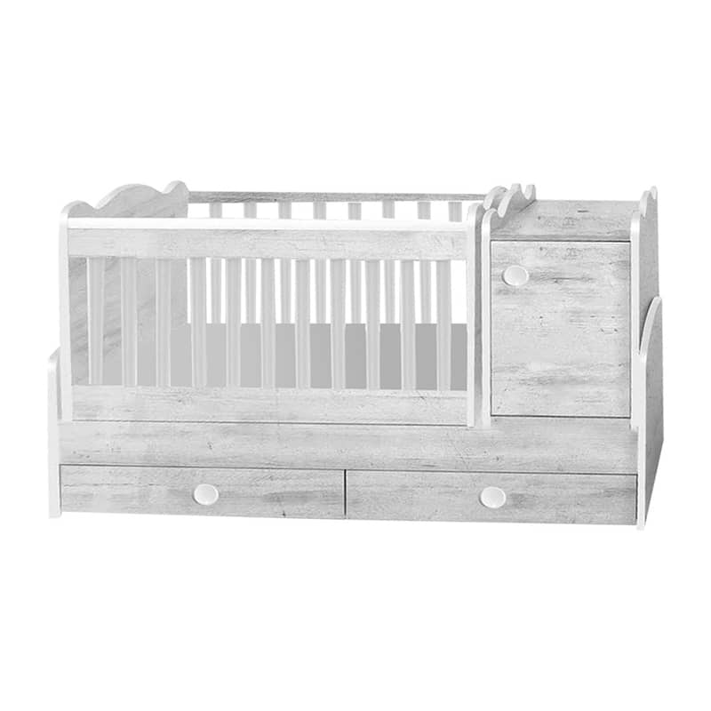 Wooden Baby Bed With Dresser - سرير أطفال خشبي مع أدراج 2