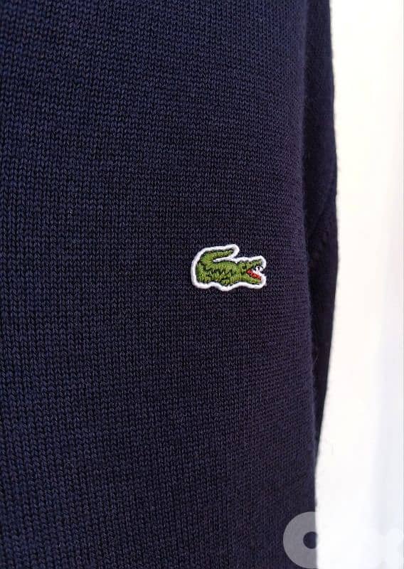 Lacoste Pure Wool V-Neck Pullover Knit Sweater Size 6/Mens XL 2