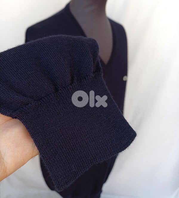 Lacoste Pure Wool V-Neck Pullover Knit Sweater Size 6/Mens XL 4