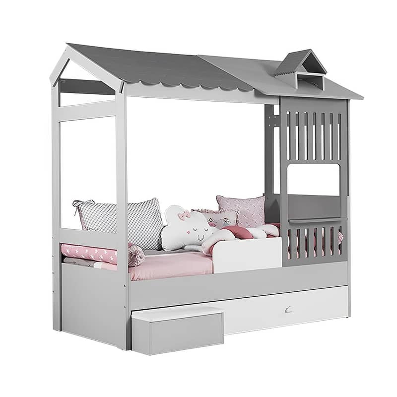 Tent Bed with White Dresser - سرير خيمة مع درج بيضاء 0