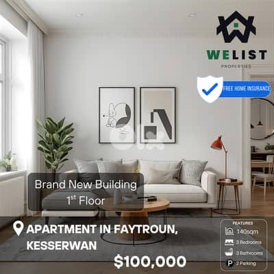 Apartment for sale in Faytroun شقة للبيع في منطقة فيطرون