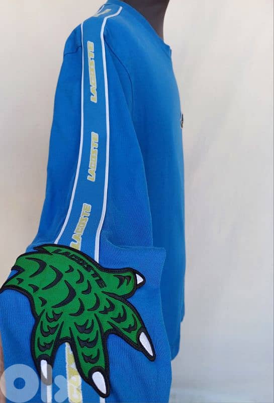 Lacoste relaxed Fit Cotton Taped Logo T-Shirt Size 3/Mens S 3