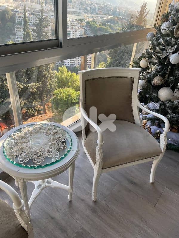 two chairs small table and big table 1