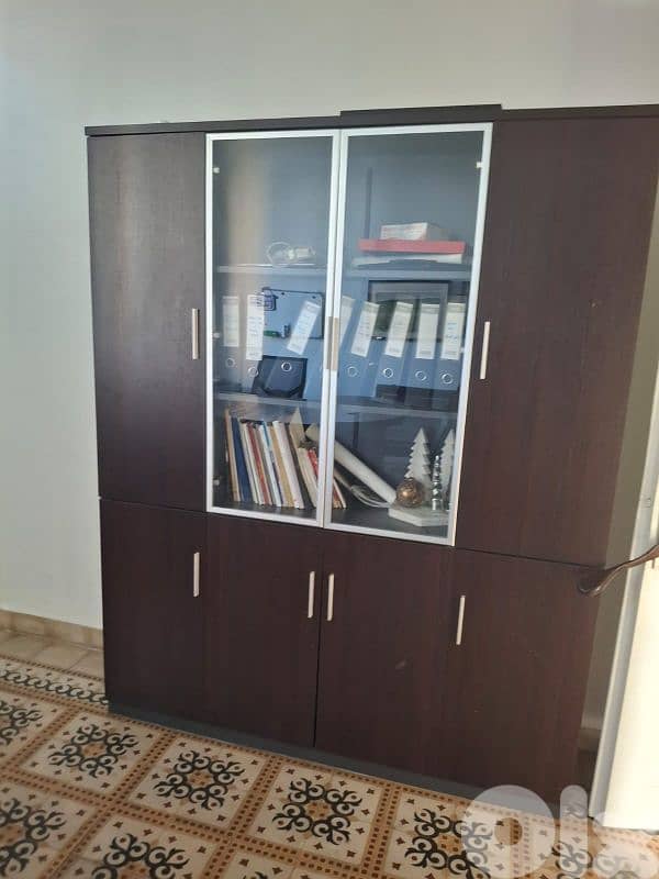 Office Cabinet With Glass Doors (Upper + Lower Storage) 0