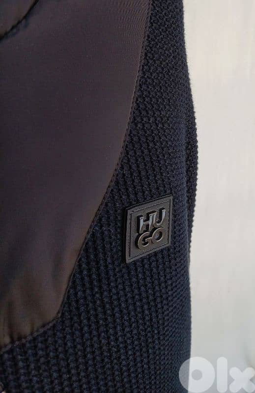 New Without Tags Hugo Cotton Zip Pullover Sweater Mens L 2