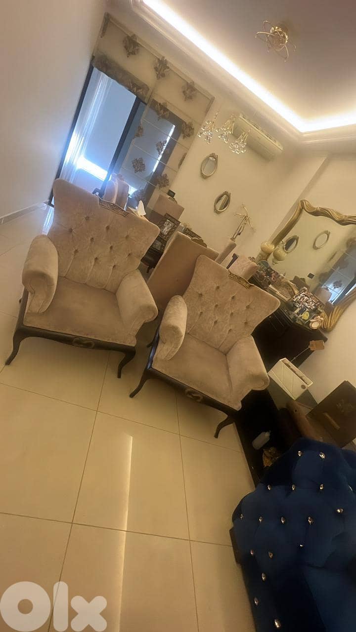 Wooden tables and two classic chairs 1